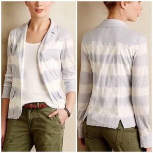 Anthropologie Lilka Tie Dye Blazer Jacket small blue white sweatshirt cotton